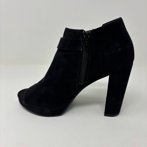 H&M Black Peep Toe Ankle Boots Size 7 - Picture 3 of 15